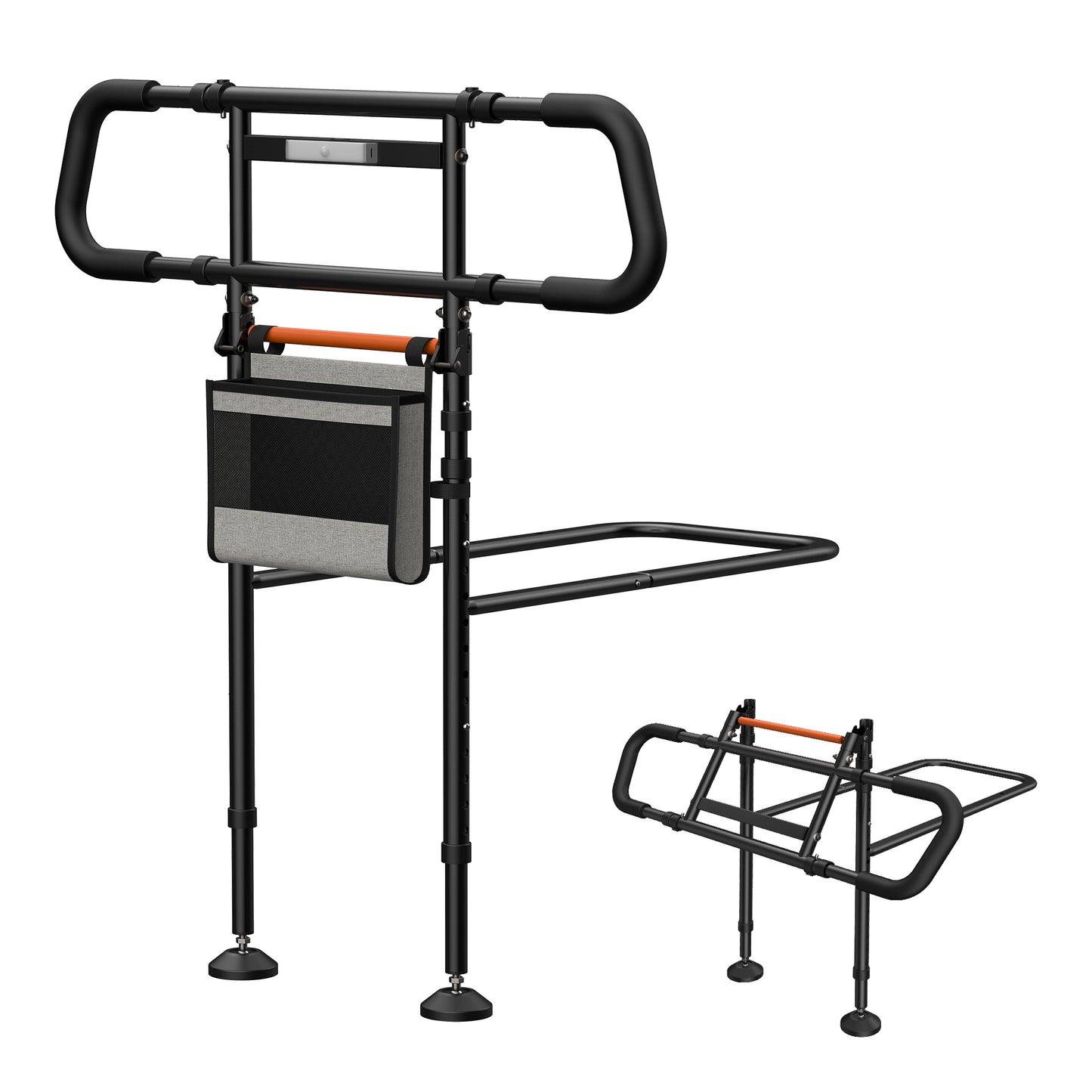 Nimood C5 Pro Bed Assist Rails for Seniors, 350LBS Stable Tool-Free Foldable Bed Guard Rail with Non-Slip Ergonomic Wider Handrail, Extension Heights