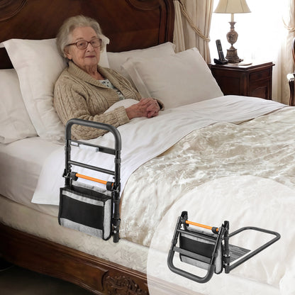 C1 Fold Pro Bed Rails for Elderly Adults Safety - Sensor Light & Storage Pocket