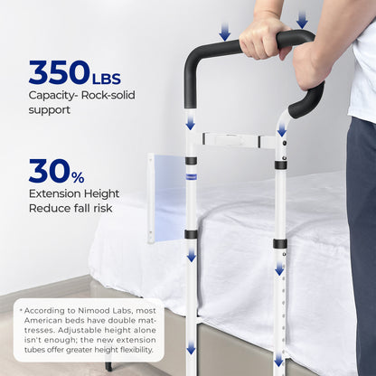 Newly Released Nimood C3 Pro Bed Rails for Elderly Adults Safety, for Bedside Safety at Night, White