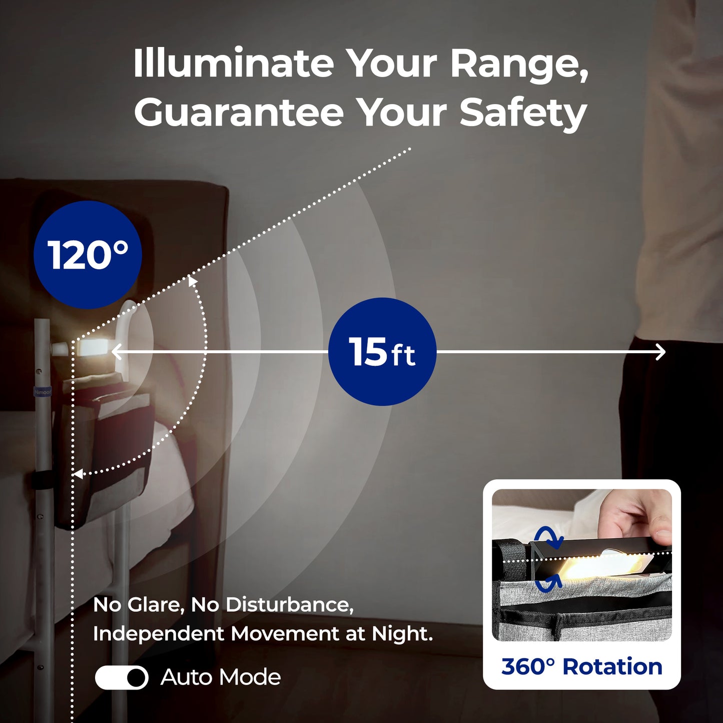 Newly Released Nimood C3 Pro Bed Rails for Elderly Adults Safety, for Bedside Safety at Night, White