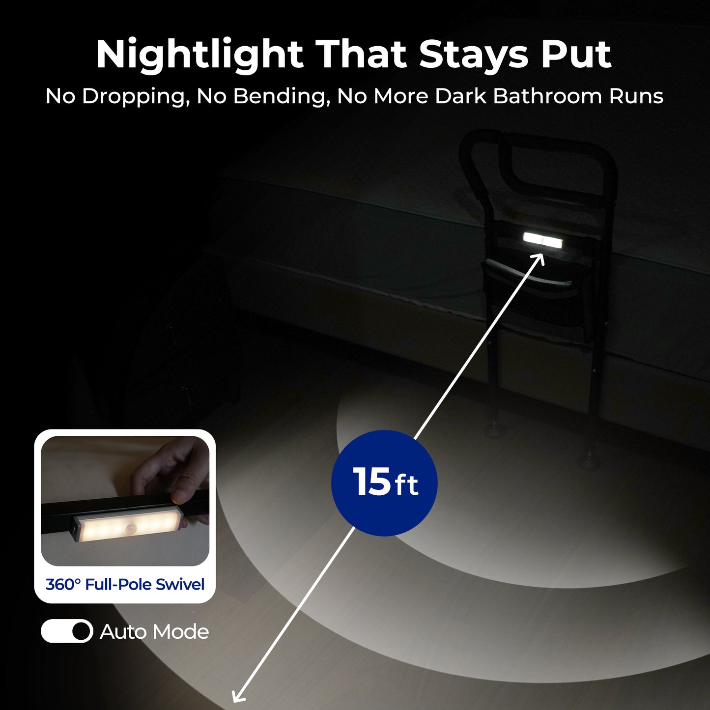 C3 Pro Bed Rails for Elderly Adults Safety, Adjustable Heights Bed Cane