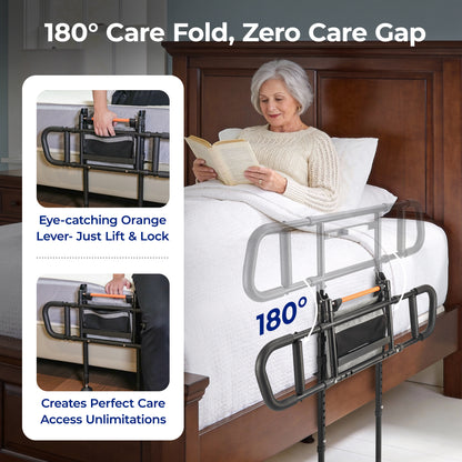 C5 Pro Bed Rails for Elderly Adults Safety - Foldable Bed Assist Rail with Adjustable Height