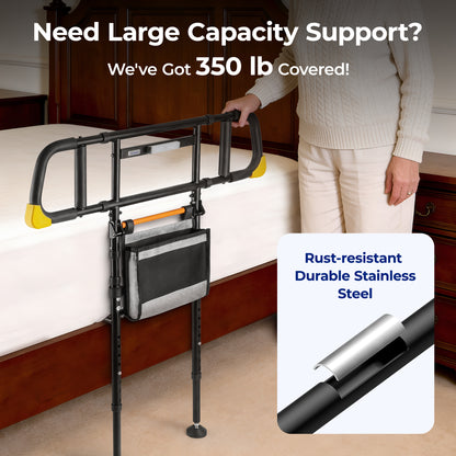 C5 Pro Bed Rails for Elderly Adults Safety - Foldable Bed Assist Rail with Adjustable Height