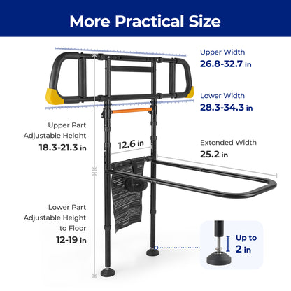 C5 Pro Bed Rails for Elderly Adults Safety - Foldable Bed Assist Rail with Adjustable Height