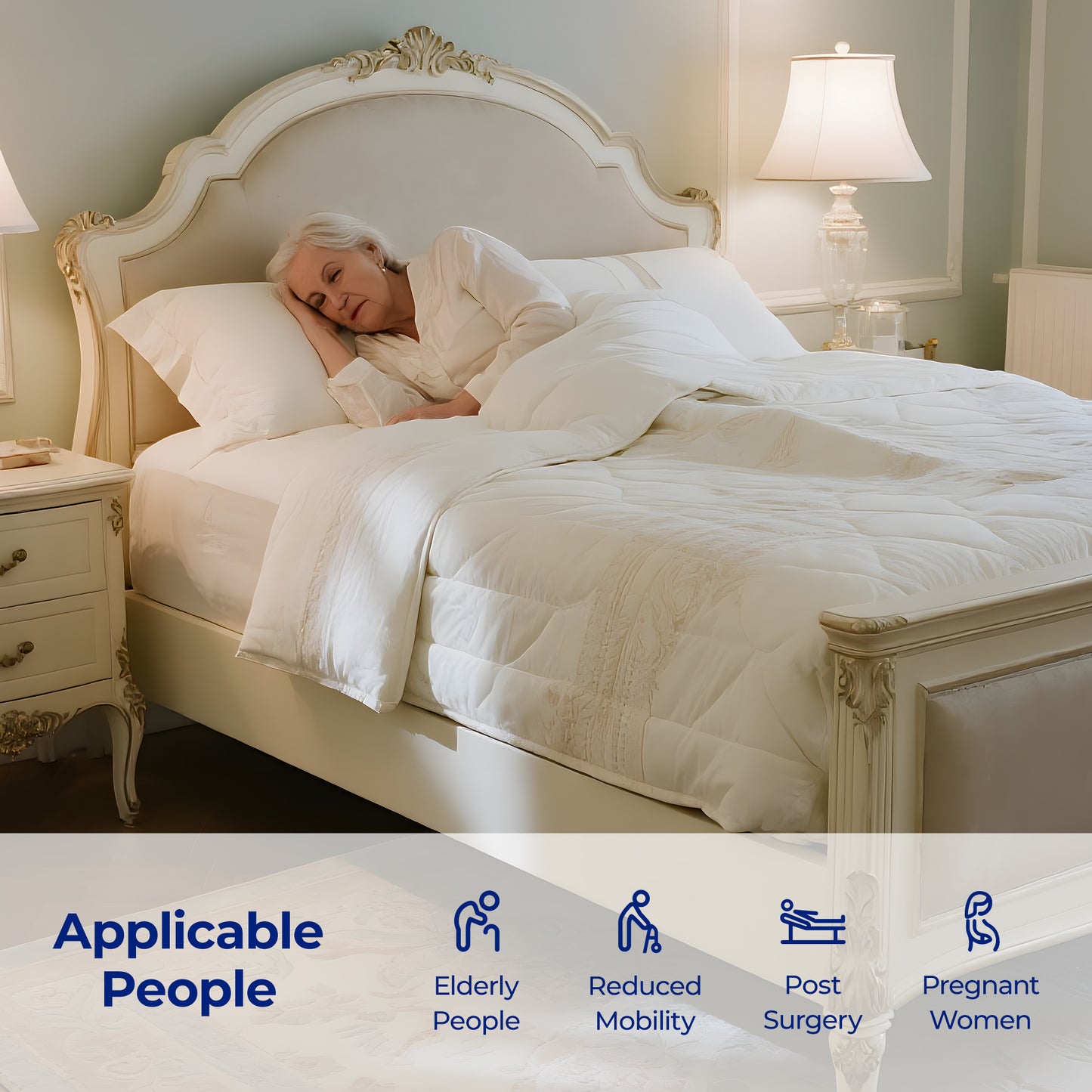 Nimood C5 Pro Bed Assist Rails for Seniors, 350LBS Stable Tool-Free Foldable Bed Guard Rail with Non-Slip Ergonomic Wider Handrail, Extension Heights