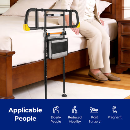 C5 Pro Bed Rails for Elderly Adults Safety - Foldable Bed Assist Rail with Adjustable Height