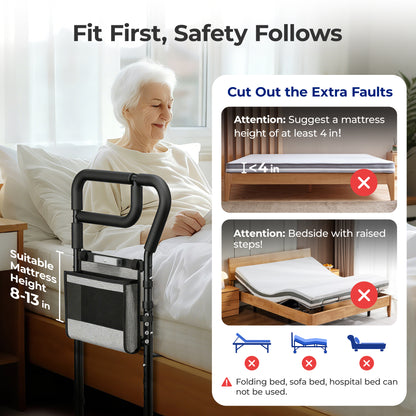 C3 Pro Bed Rails for Elderly Adults Safety, Adjustable Heights Bed Cane