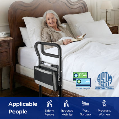 C3 Pro Bed Rails for Elderly Adults Safety, Adjustable Heights Bed Cane