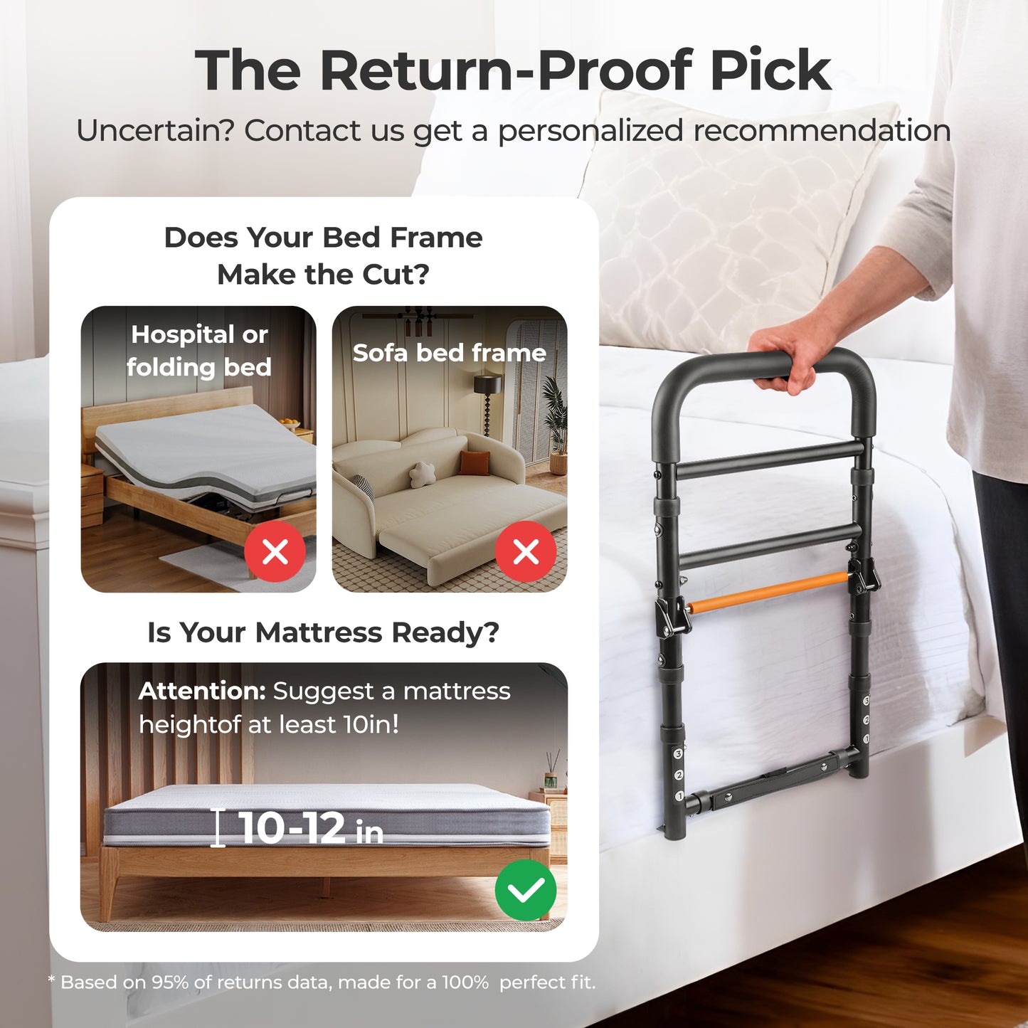 C1 Fold Bed Rails for Elderly Adults Safety