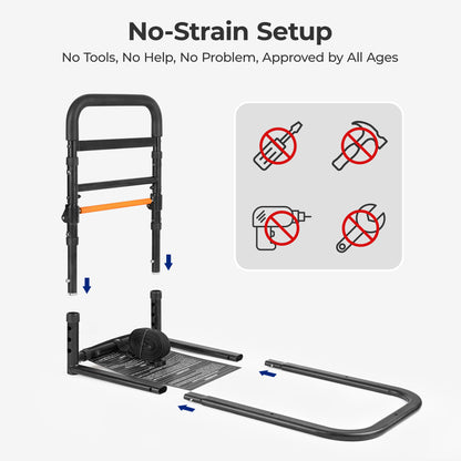 C1 Fold Pro Bed Rails for Elderly Adults Safety - Sensor Light & Storage Pocket