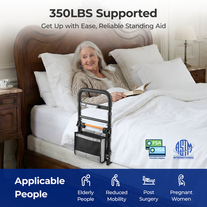 C1 Fold Pro Bed Rails for Elderly Adults Safety - Sensor Light & Storage Pocket